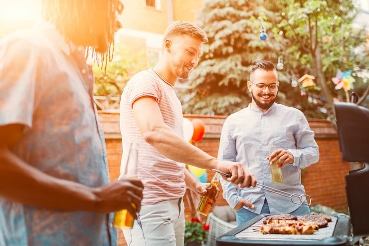 BBQ with two male friends